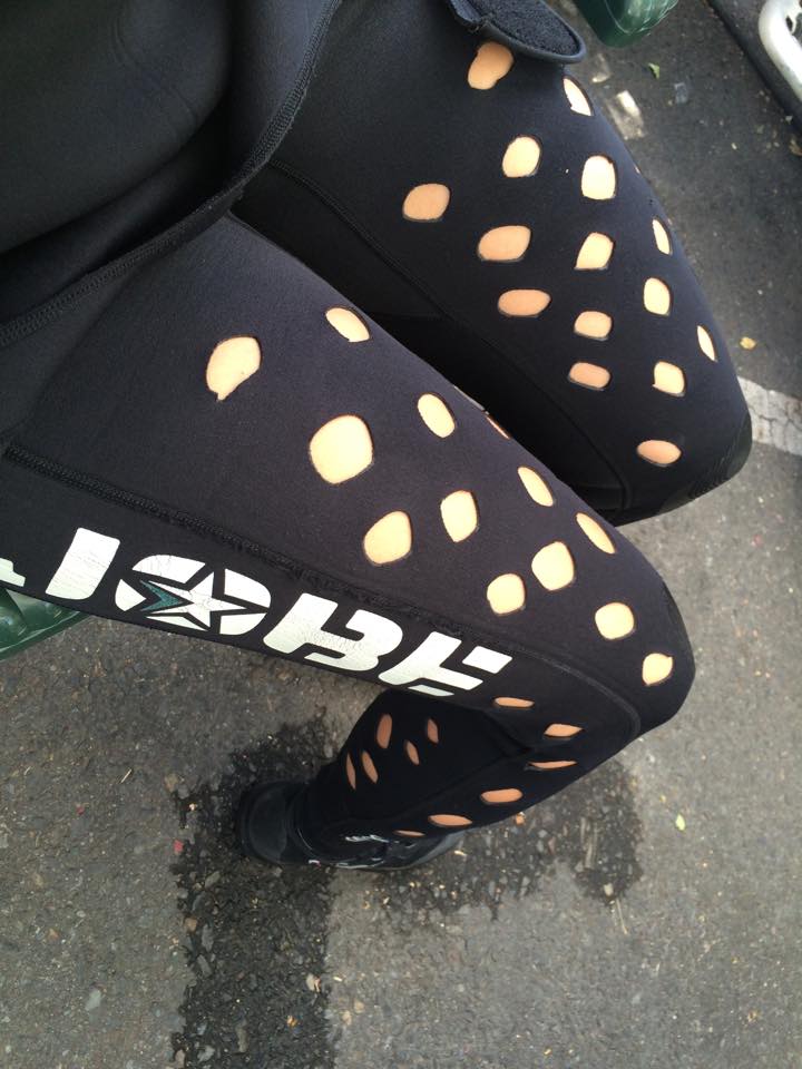 Jennifer Menard customized her wetsuit 